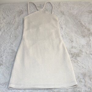 Elegant Cream Knit Mini Dress
